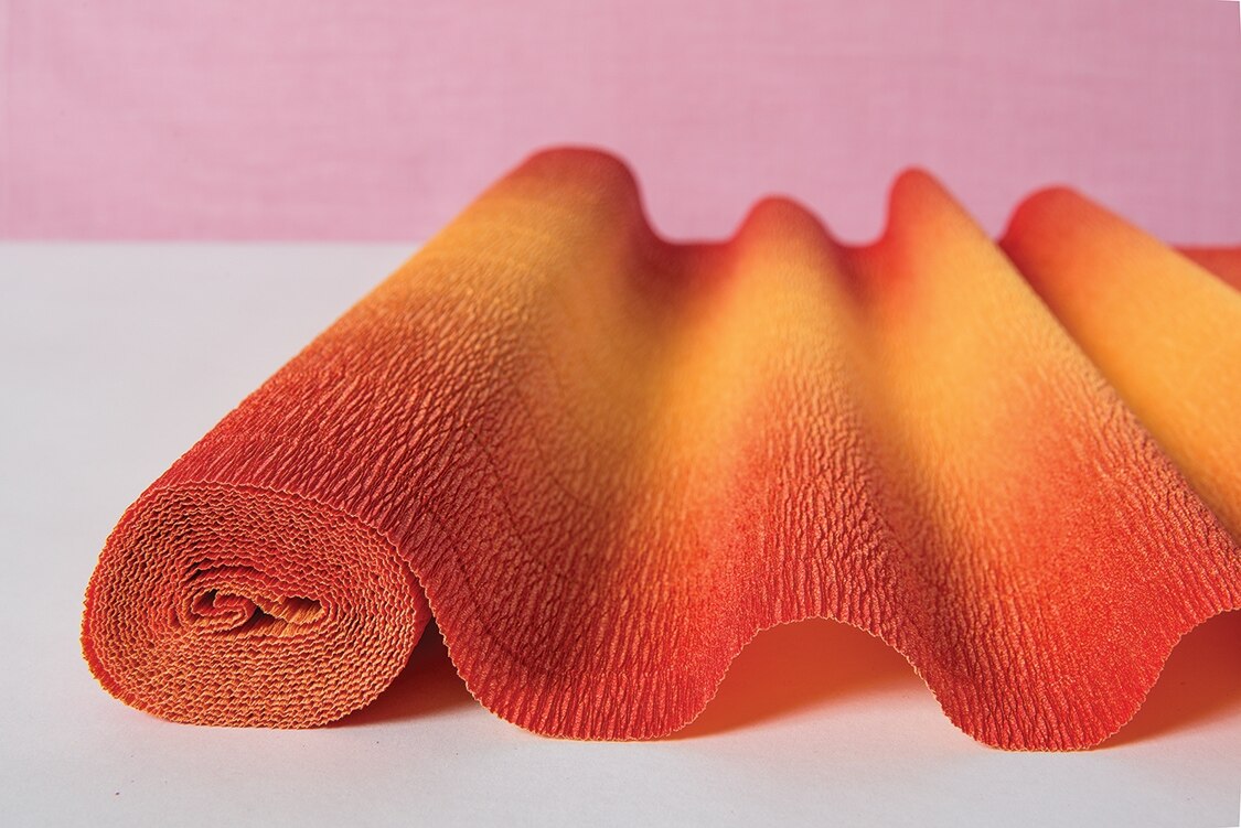 Ombre Orange Premium Heavy Italian Crepe Paper Roll and Table Runner, 20 Inches x 8 Feet - PaperLanternStore.com - Paper Lanterns, Decor, Party Lights &amp; More
