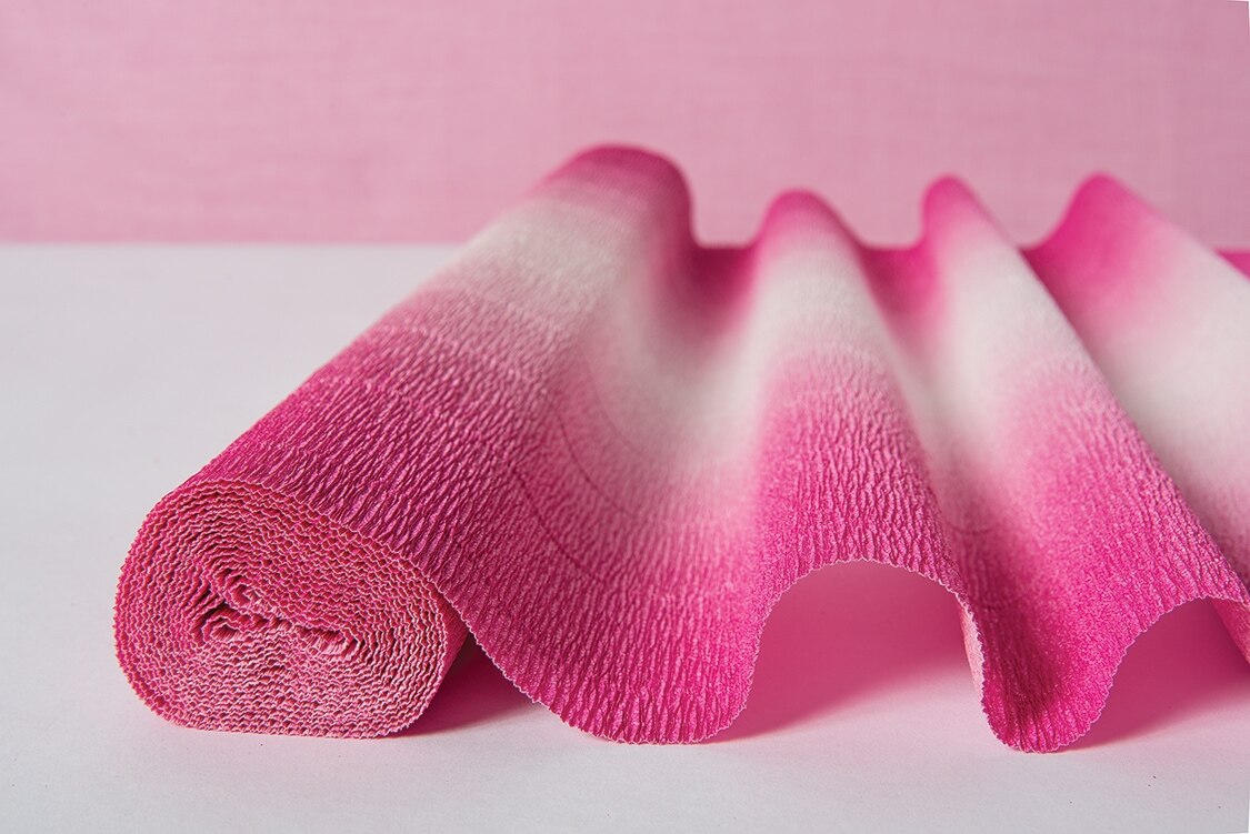 Ombre Pink Premium Heavy Italian Crepe Paper Roll and Table Runner, 20 Inches x 8 Feet - PaperLanternStore.com - Paper Lanterns, Decor, Party Lights &amp; More