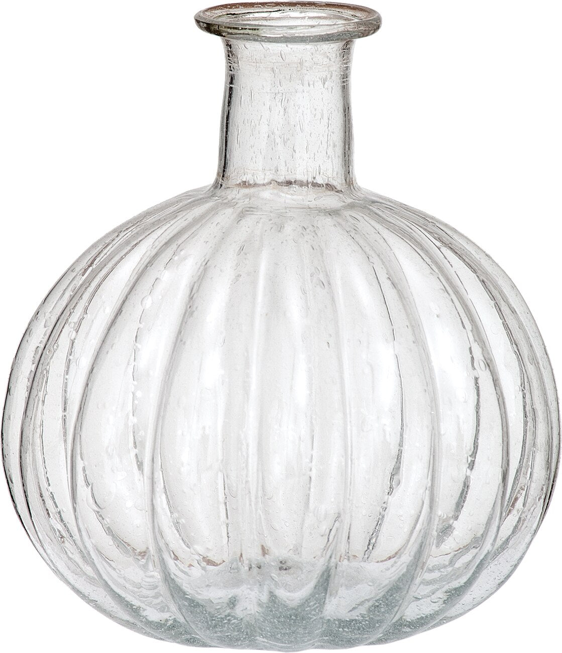 Clear Oceana Recycled Glass Pumpkin Vase - PaperLanternStore.com - Paper Lanterns, Decor, Party Lights &amp; More