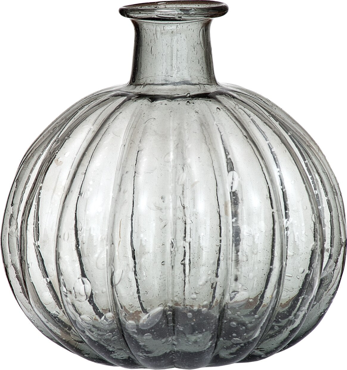 Charcoal Grey Oceana Recycled Glass Pumpkin Vase - PaperLanternStore.com - Paper Lanterns, Decor, Party Lights &amp; More