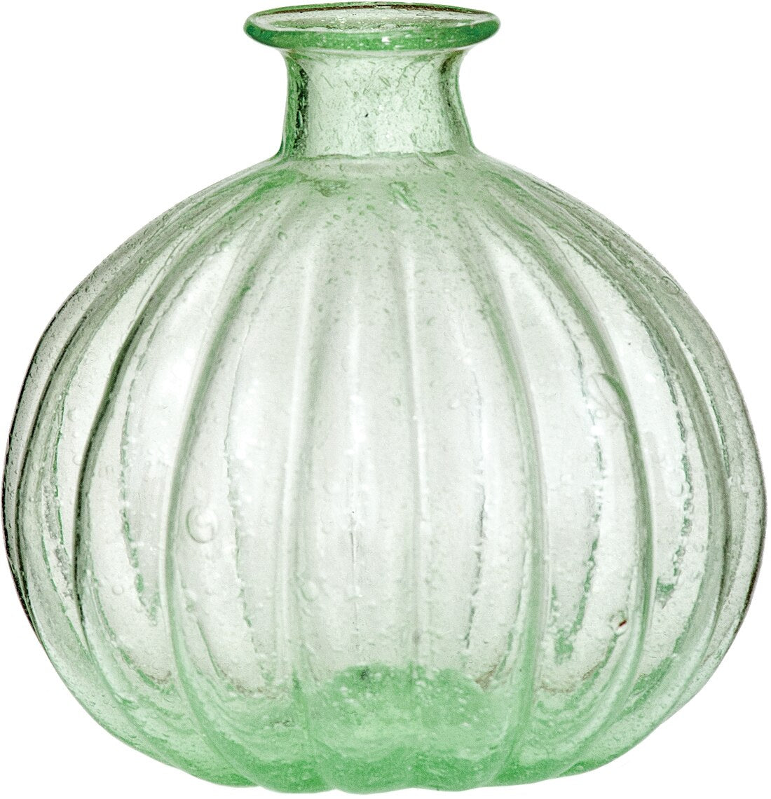 Light Green Oceana Recycled Glass Pumpkin Vase - PaperLanternStore.com - Paper Lanterns, Decor, Party Lights &amp; More