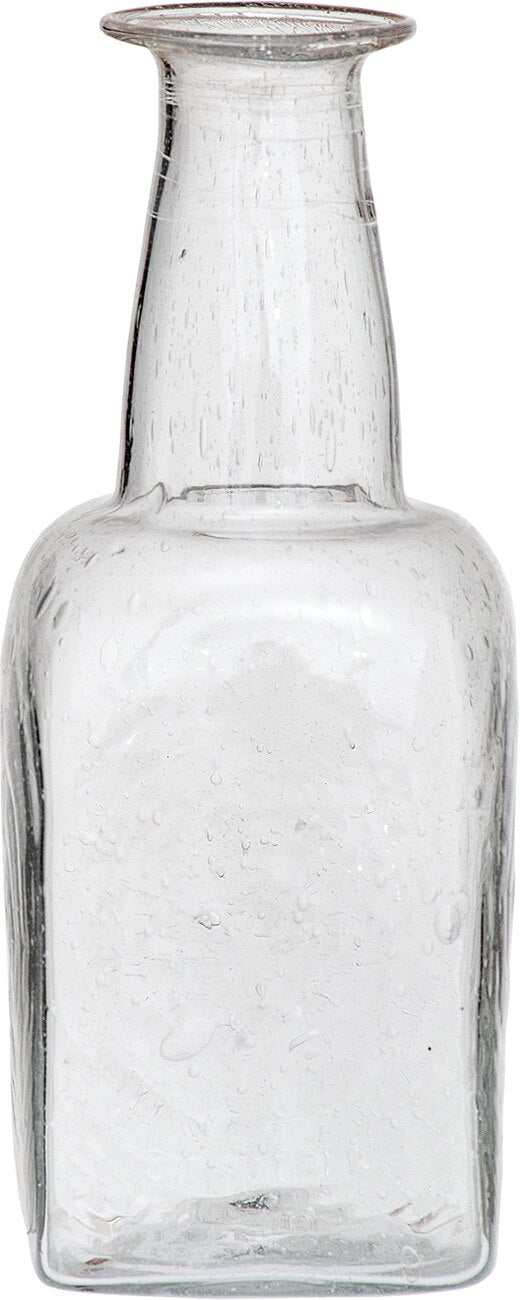 Clear Piper Recycled Glass Square Bottle - PaperLanternStore.com - Paper Lanterns, Decor, Party Lights &amp; More
