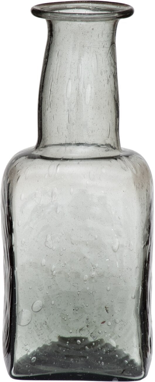 Charcoal Grey Piper Recycled Glass Square Bottle - PaperLanternStore.com - Paper Lanterns, Decor, Party Lights &amp; More