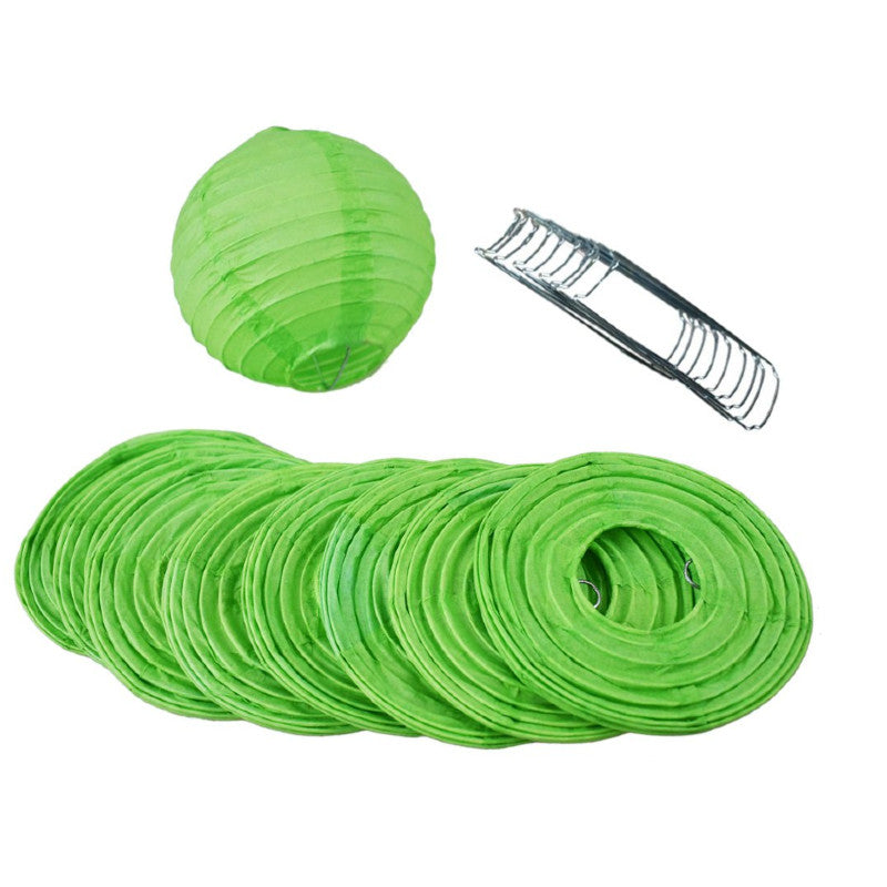 4" Grass Greenery Round Paper Lantern, Even Ribbing, Hanging Decoration (10 PACK) - PaperLanternStore.com - Paper Lanterns, Decor, Party Lights & More