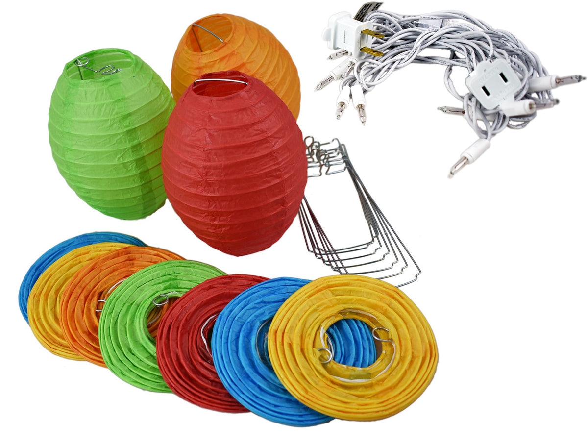 Multi-Color Kawaii Shaped Paper Lantern String String Lights (8FT, Expandable) (UL Listed) - PaperLanternStore.com - Paper Lanterns, Decor, Party Lights &amp; More