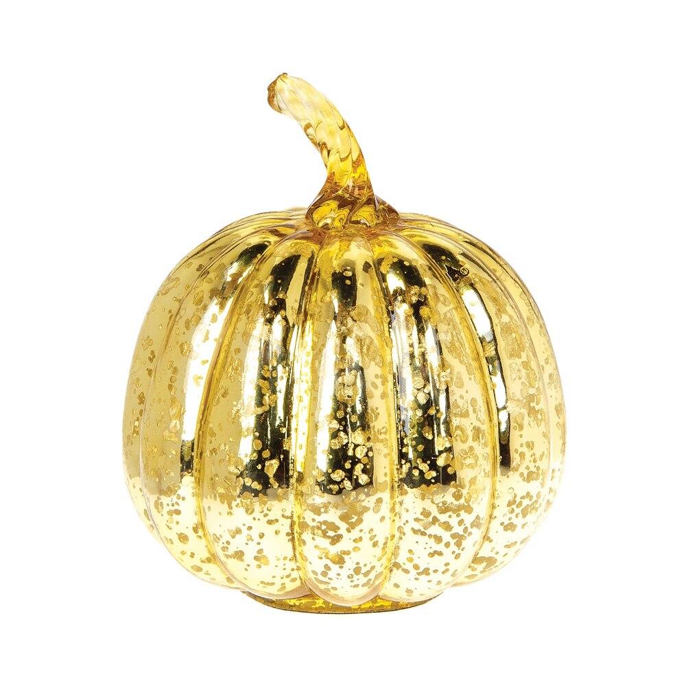 linternas de calabaza de vidrio mercurio con iluminación de Raz Imports