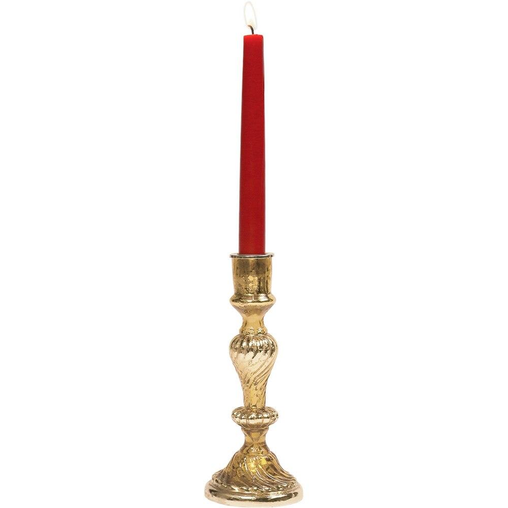 Gold Grace Mercury Glass Swirled Candlestick - PaperLanternStore.com - Paper Lanterns, Decor, Party Lights &amp; More