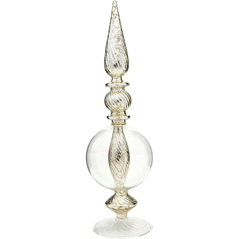 Silver Mercury Glass Myrrh Decorative Finial - PaperLanternStore.com - Paper Lanterns, Decor, Party Lights &amp; More