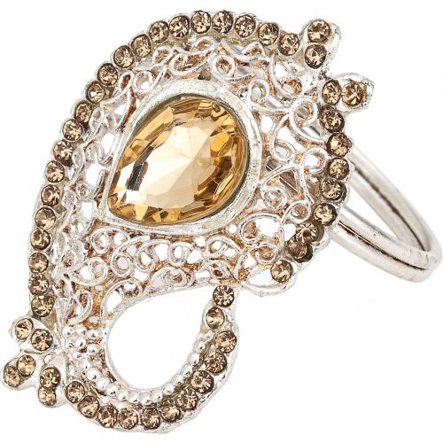 Gold Splendor Large Paisley Bejeweled Napkin Ring, Set of 4 - PaperLanternStore.com - Paper Lanterns, Decor, Party Lights &amp; More