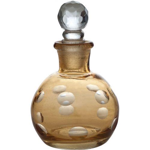 Amber Ivana Colored Glass Small Round Perfume Bottle - PaperLanternStore.com - Paper Lanterns, Decor, Party Lights &amp; More