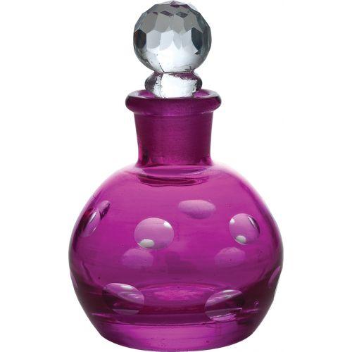 Fuchsia Pink Ivana Colored Glass Small Round Perfume Bottle - PaperLanternStore.com - Paper Lanterns, Decor, Party Lights &amp; More