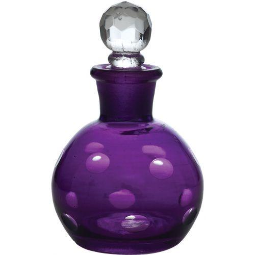 Purple Ivana Colored Glass Small Round Perfume Bottle - PaperLanternStore.com - Paper Lanterns, Decor, Party Lights &amp; More