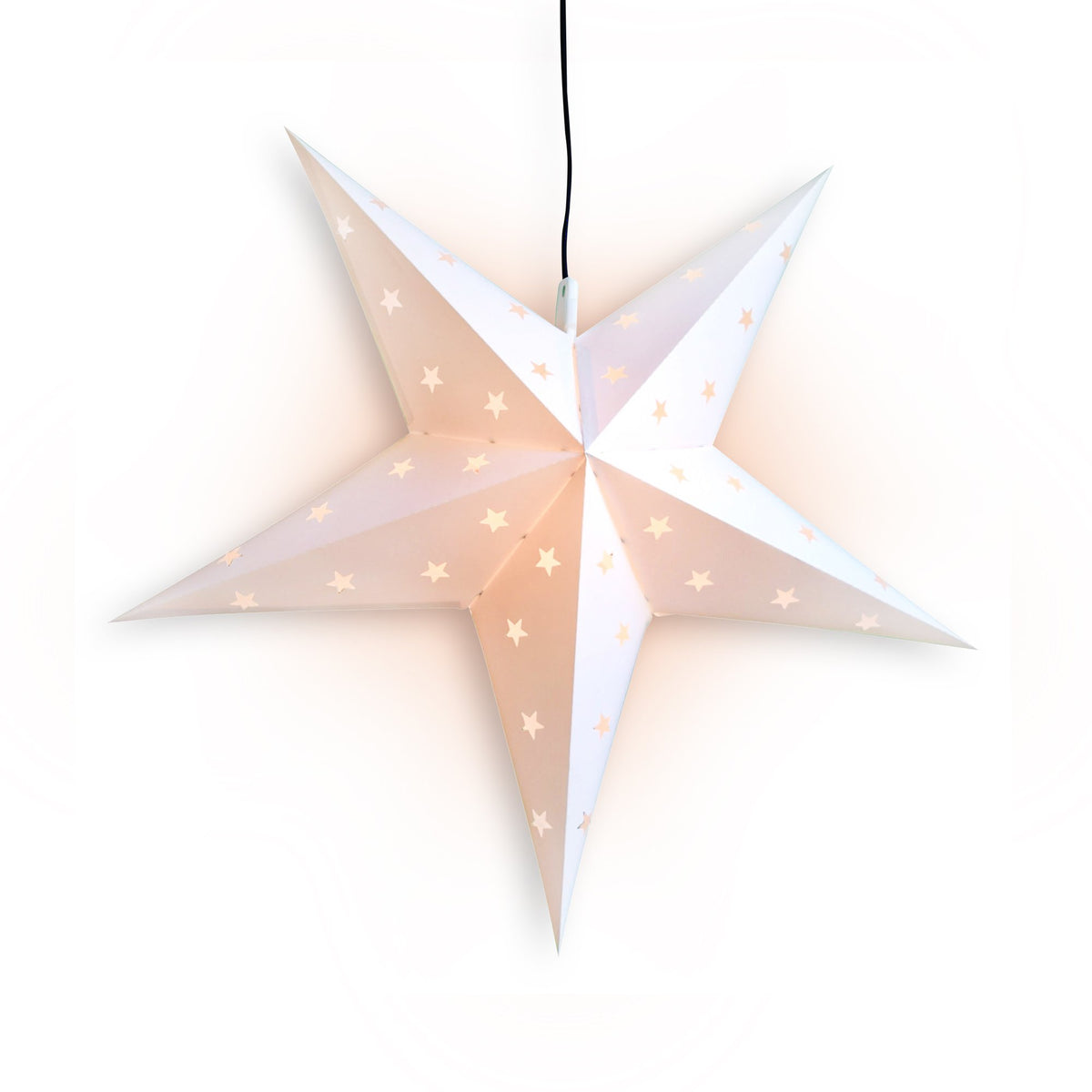 20&quot; White Weatherproof Star Lantern Lamp, Hanging Decoration - PaperLanternStore.com - Paper Lanterns, Decor, Party Lights &amp; More