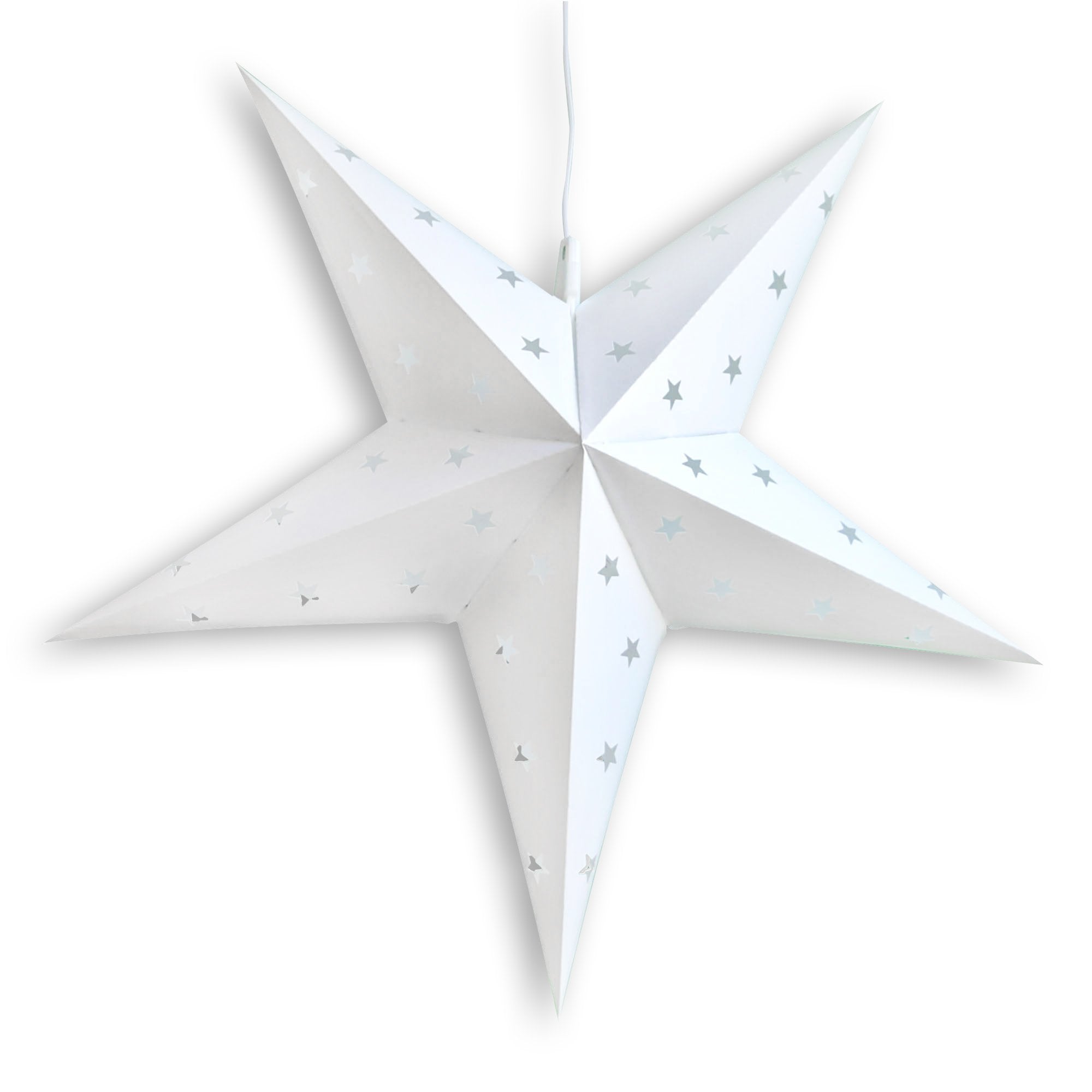 22" White Weatherproof Star Lantern Lamp, Hanging Decoration (Shade Only)