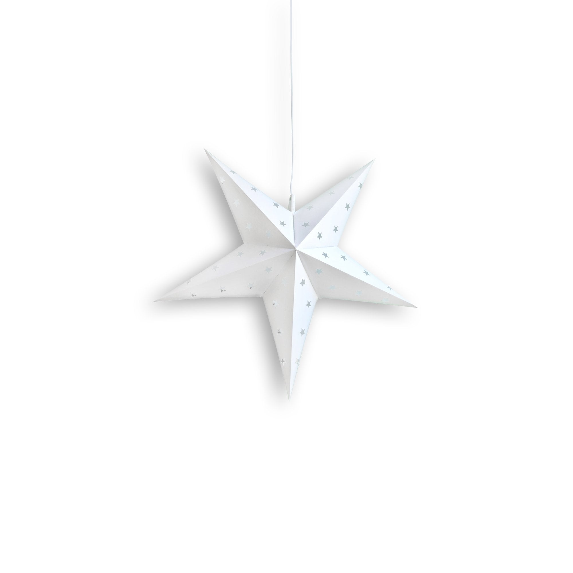 11" White Weatherproof Star Lantern Lamp, Hanging Decoration (Shade Only)