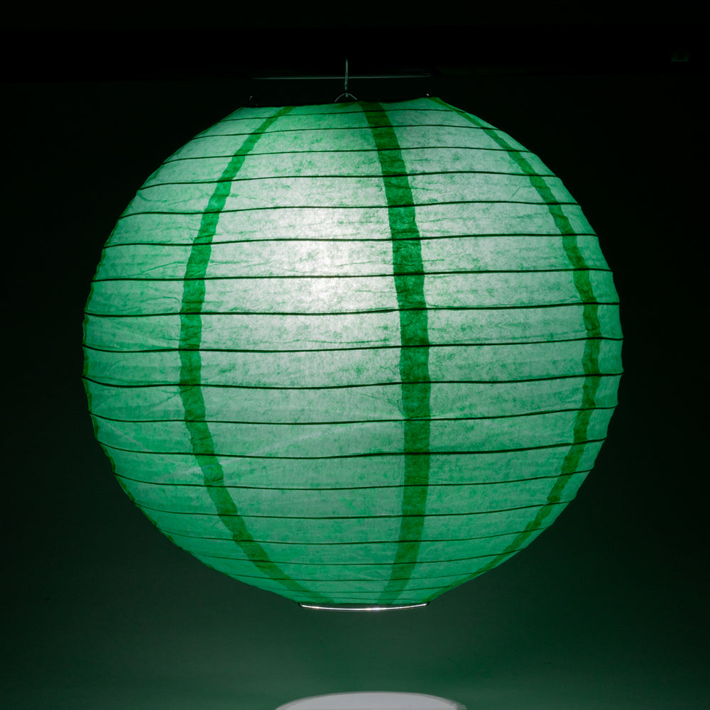 36&quot; Arcadia Teal Jumbo Round Paper Lantern, Even Ribbing, Chinese Hanging Wedding &amp; Party Decoration - PaperLanternStore.com - Paper Lanterns, Decor, Party Lights &amp; More