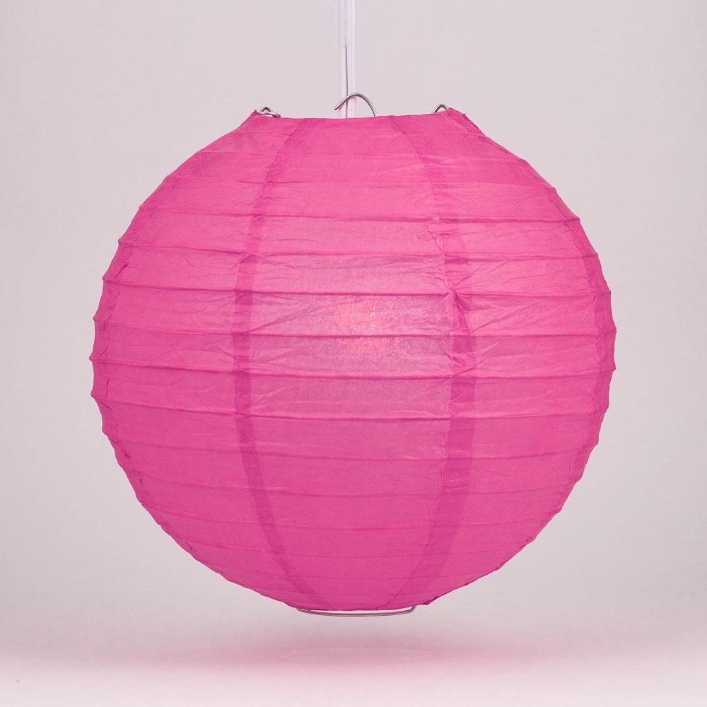 6&quot; Fuchsia / Hot Pink Round Paper Lantern, Even Ribbing, Chinese Hanging Wedding &amp; Party Decoration - PaperLanternStore.com - Paper Lanterns, Decor, Party Lights &amp; More