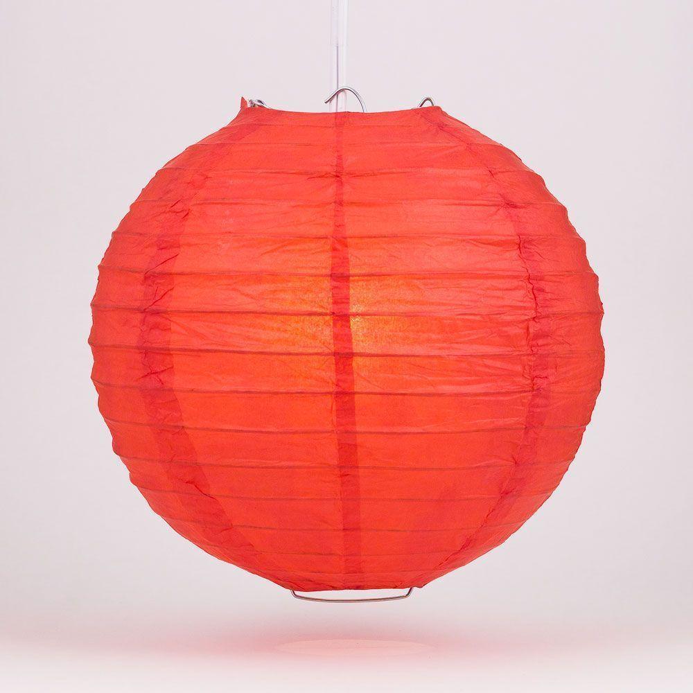 6&quot; Red Round Paper Lantern, Even Ribbing, Chinese Hanging Wedding &amp; Party Decoration - PaperLanternStore.com - Paper Lanterns, Decor, Party Lights &amp; More