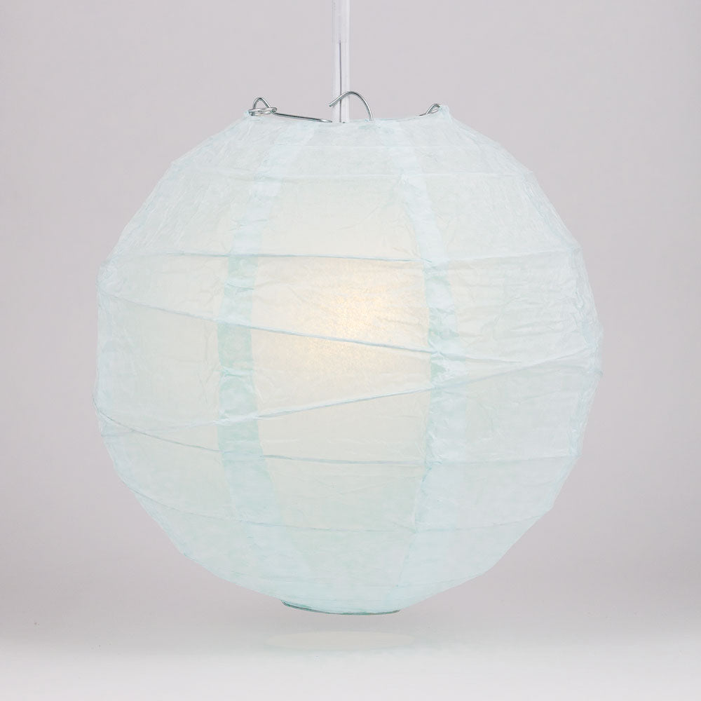 6&quot; Arctic Spa Blue Round Paper Lantern, Crisscross Ribbing, Chinese Hanging Wedding &amp; Party Decoration - PaperLanternStore.com - Paper Lanterns, Decor, Party Lights &amp; More