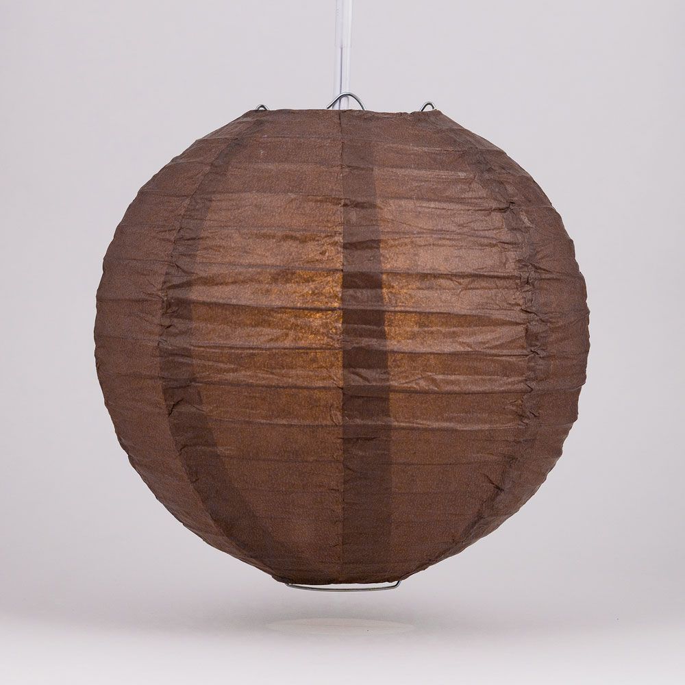 6&quot; Brown Round Paper Lantern, Even Ribbing, Chinese Hanging Wedding &amp; Party Decoration - PaperLanternStore.com - Paper Lanterns, Decor, Party Lights &amp; More