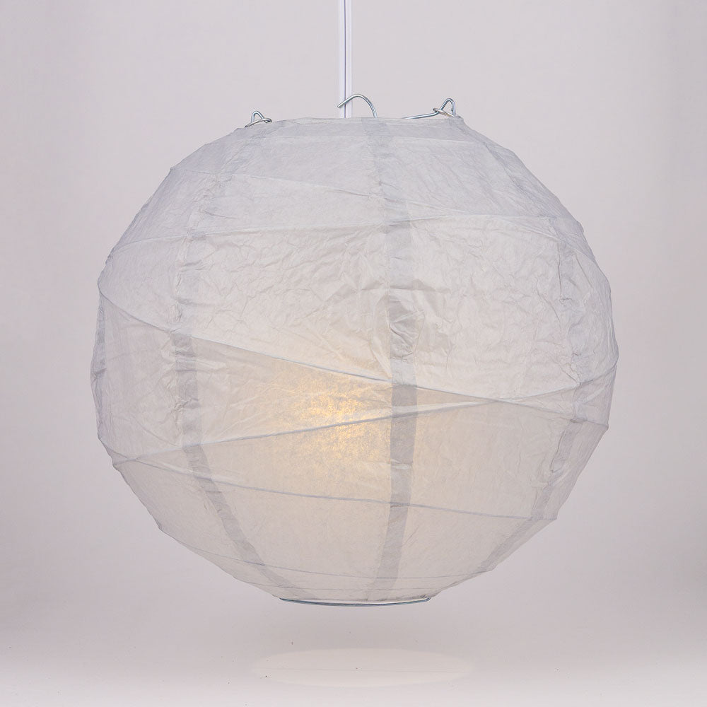 6&quot; Gray / Grey Round Paper Lantern, Crisscross Ribbing, Chinese Hanging Wedding &amp; Party Decoration - PaperLanternStore.com - Paper Lanterns, Decor, Party Lights &amp; More