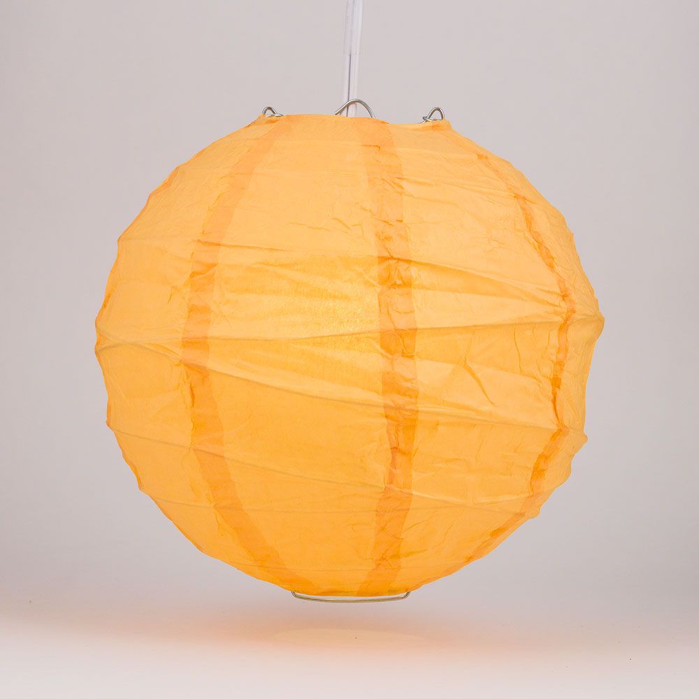 6&quot; Papaya Round Paper Lantern, Crisscross Ribbing, Hanging Decoration - PaperLanternStore.com - Paper Lanterns, Decor, Party Lights &amp; More