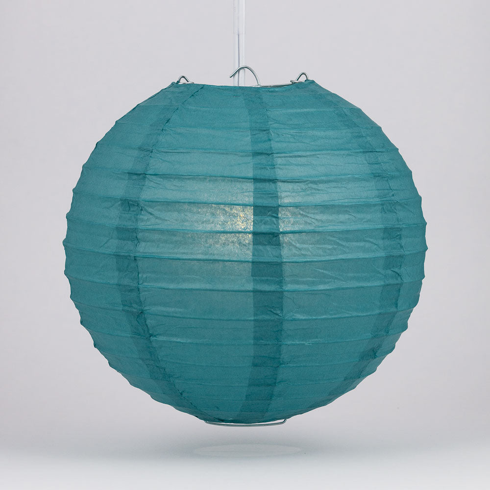 6&quot; Tahiti Teal Round Paper Lantern, Even Ribbing, Chinese Hanging Wedding &amp; Party Decoration - PaperLanternStore.com - Paper Lanterns, Decor, Party Lights &amp; More