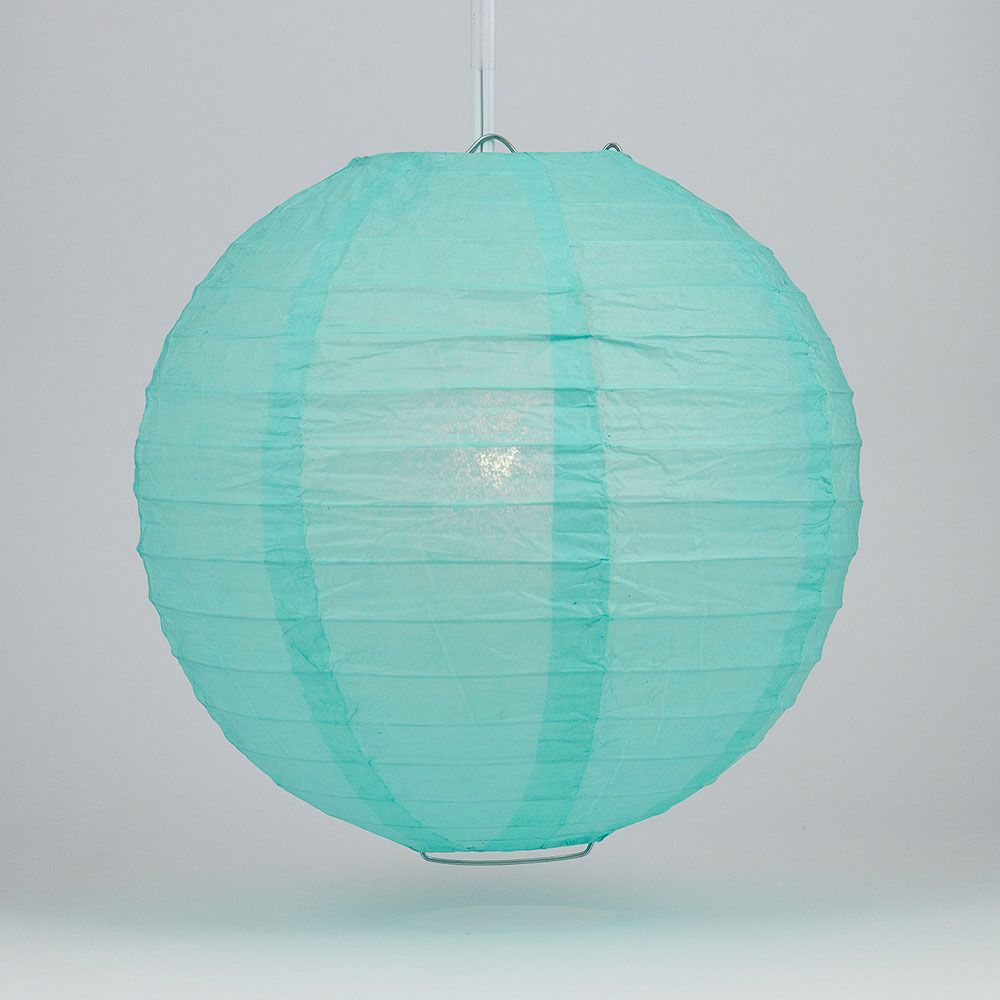 6&quot; Water Blue Round Paper Lantern, Even Ribbing, Chinese Hanging Wedding &amp; Party Decoration - PaperLanternStore.com - Paper Lanterns, Decor, Party Lights &amp; More