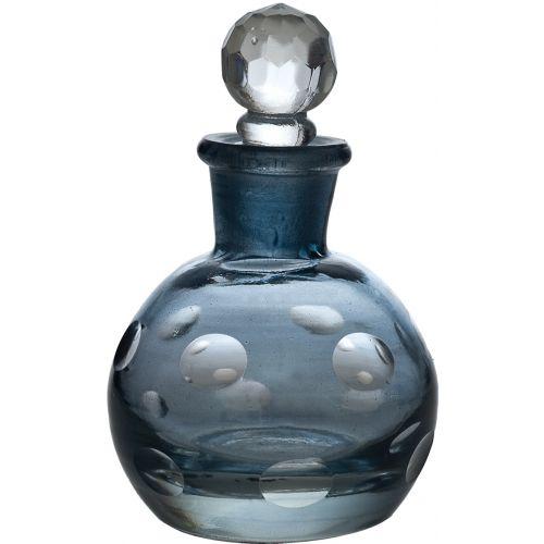 Sapphire Blue Ivana Colored Glass Small Round Perfume Bottle - PaperLanternStore.com - Paper Lanterns, Decor, Party Lights &amp; More