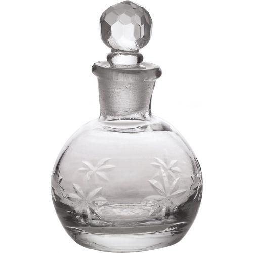 Clear Nikita Colored Glass Round Perfume Bottle - SM - PaperLanternStore.com - Paper Lanterns, Decor, Party Lights &amp; More