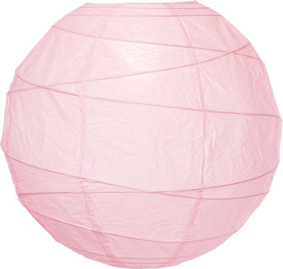 BULK PACK (12) 28" Rose Quartz Pink Round Paper Lantern, Crisscross Ribbing, Chinese Hanging Wedding & Party Decoration - PaperLanternStore.com - Paper Lanterns, Decor, Party Lights & More