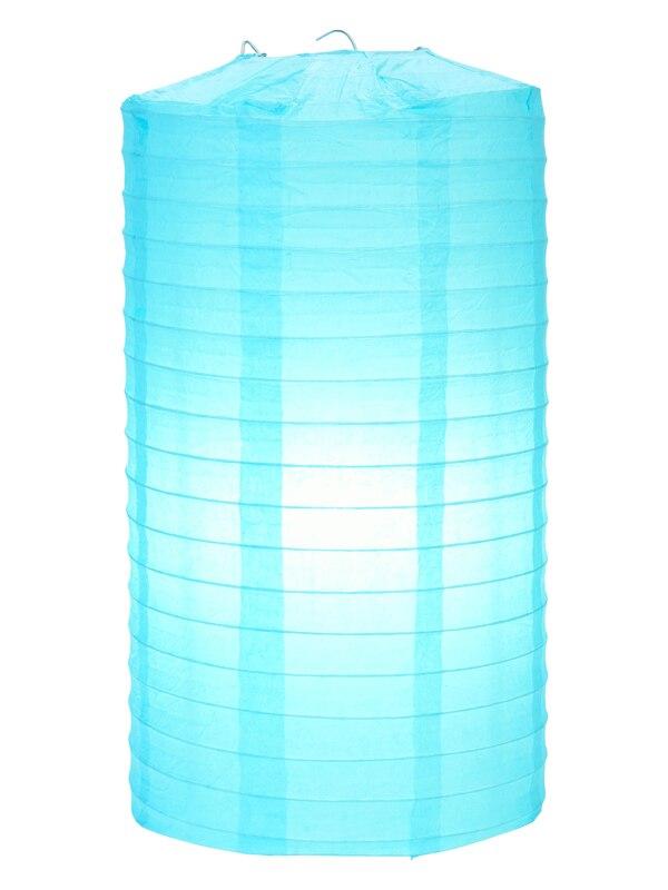 8" Water Blue Cylinder Paper Lantern - PaperLanternStore.com - Paper Lanterns, Decor, Party Lights & More