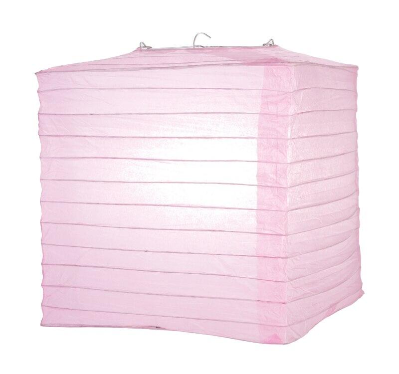 10&quot; Pink Square Shaped Paper Lantern - PaperLanternStore.com - Paper Lanterns, Decor, Party Lights &amp; More