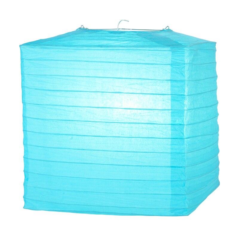 10" Water Blue Square Shaped Paper Lantern - PaperLanternStore.com - Paper Lanterns, Decor, Party Lights & More