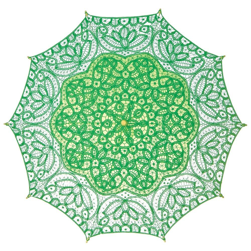 Kelly Green Battenburg Lace Parasol - PaperLanternStore.com - Paper Lanterns, Decor, Party Lights &amp; More