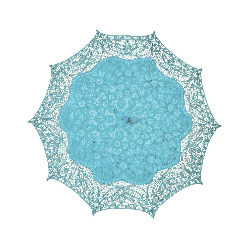 Turquoise Blue Battenburg Lace Parasol - PaperLanternStore.com - Paper Lanterns, Decor, Party Lights &amp; More