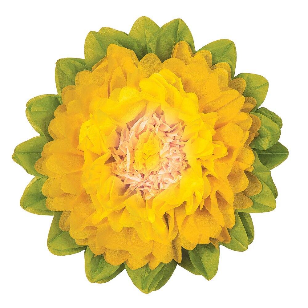 Large Marigold Yellow 15 Inch Tissue Paper Flower - PaperLanternStore.com - Paper Lanterns, Decor, Party Lights &amp; More