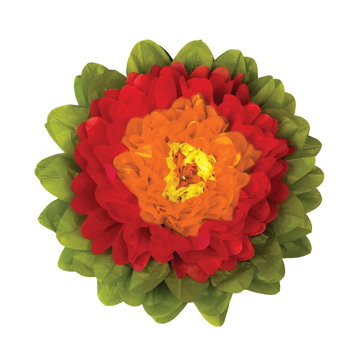 Medium Red 10 Inch Tissue Paper Flower - PaperLanternStore.com - Paper Lanterns, Decor, Party Lights &amp; More