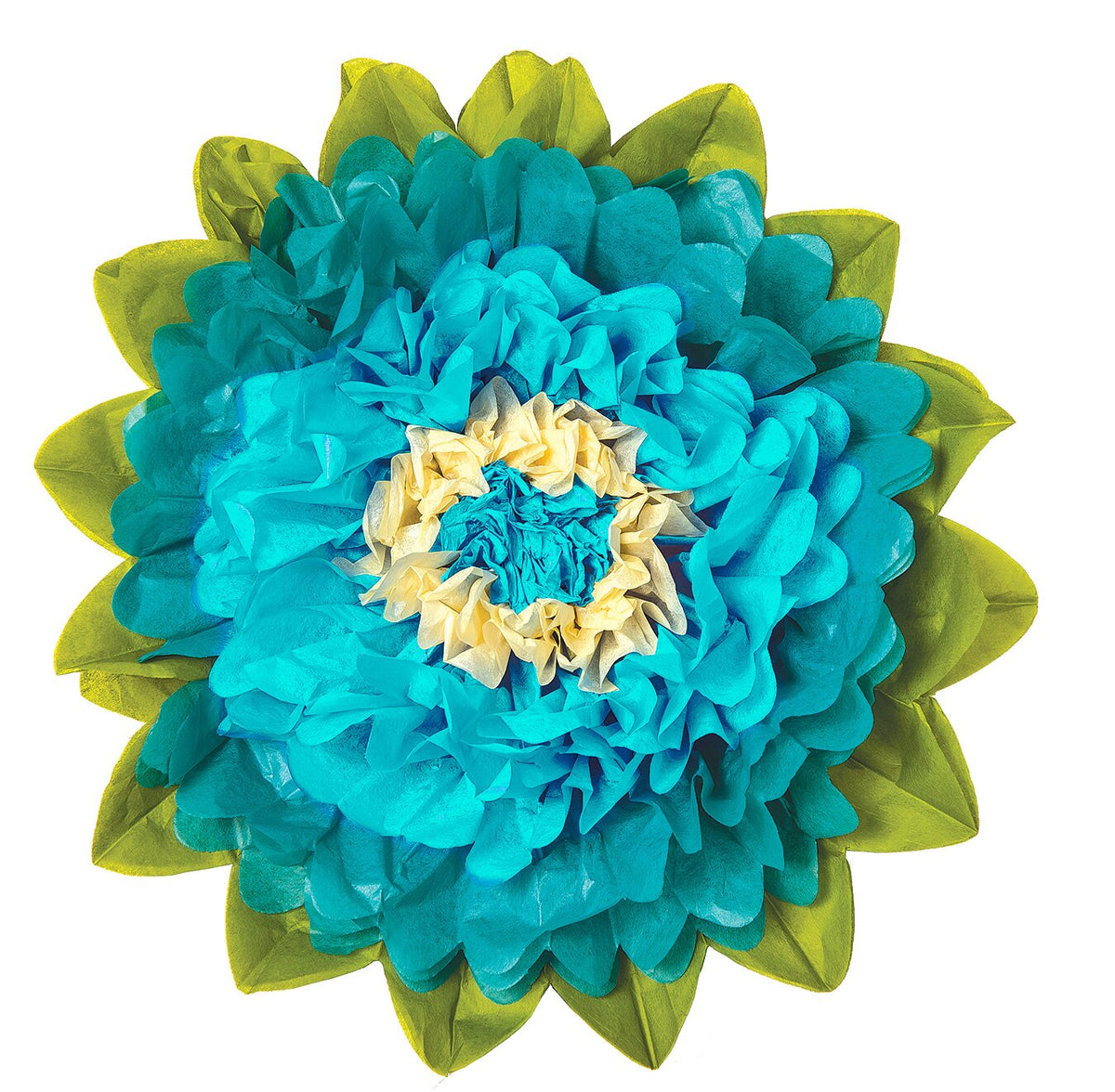 Medium Teal Green 10 Inch Tissue Paper Flower - PaperLanternStore.com - Paper Lanterns, Decor, Party Lights &amp; More