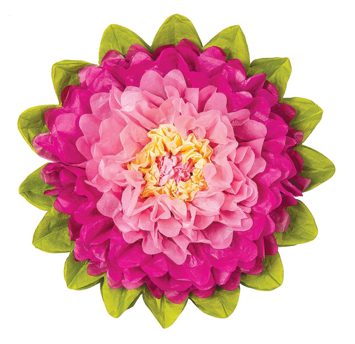 Medium Bubblegum Pink 10 Inch Tissue Paper Flower - PaperLanternStore.com - Paper Lanterns, Decor, Party Lights &amp; More