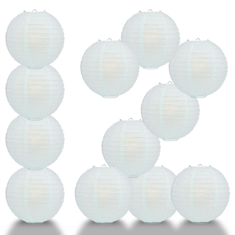 BULK PACK (12) 28" Arctic Spa Blue Jumbo Round Paper Lantern, Even Ribbing, Chinese Hanging Wedding & Party Decoration - PaperLanternStore.com - Paper Lanterns, Decor, Party Lights & More