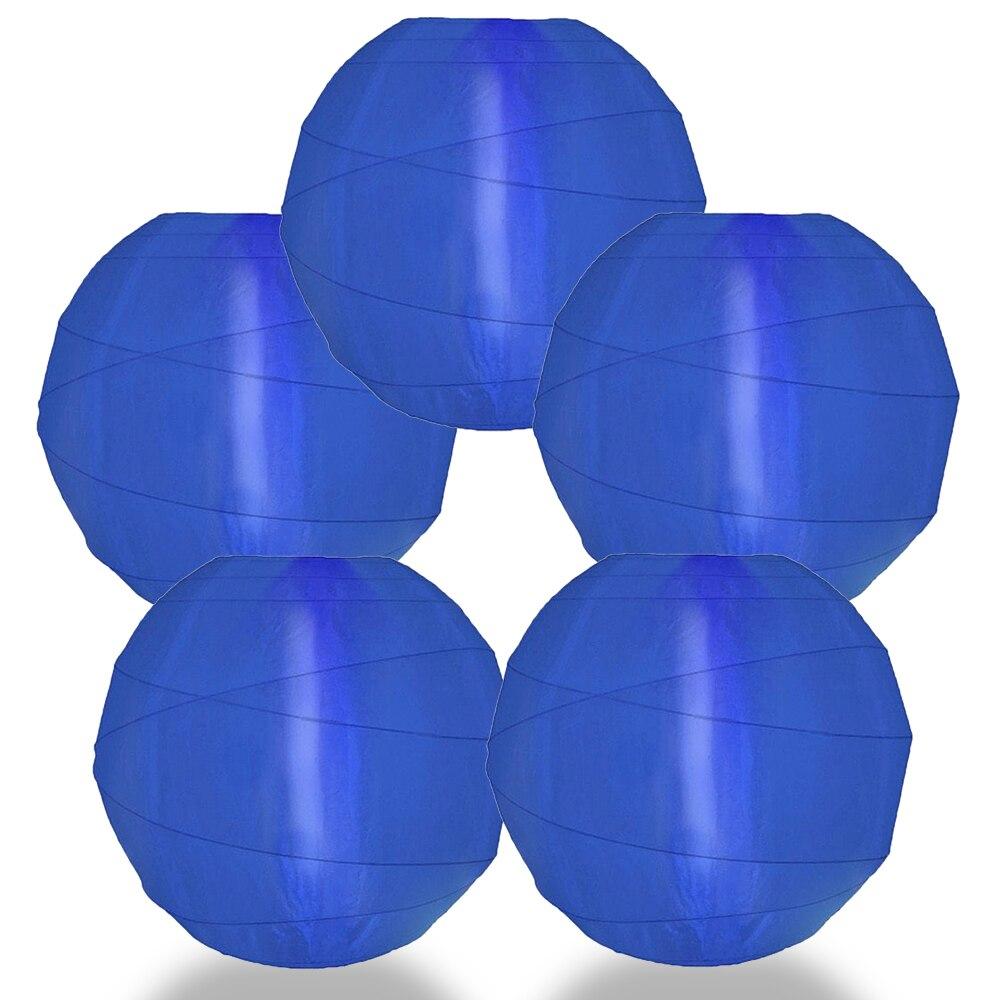 BULK PACK (5) 14&quot; Irregular Ribbed Navy Blue Shimmering Nylon Lantern, Durable, Hanging - PaperLanternStore.com - Paper Lanterns, Decor, Party Lights &amp; More