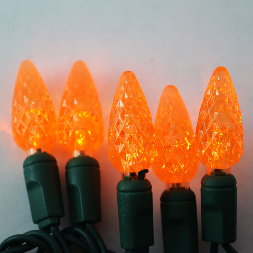 70 Orange LED C6 Commercial Outdoor String Lights (24FT, Expandable