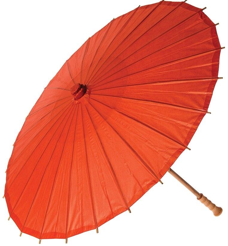 Tangerine Orange 32 Inch Premium Paper Parasol - PaperLanternStore.com - Paper Lanterns, Decor, Party Lights &amp; More