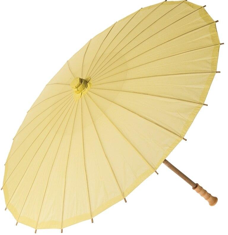 Lemonade Yellow 32 Inch Premium Paper Parasol - PaperLanternStore.com - Paper Lanterns, Decor, Party Lights &amp; More