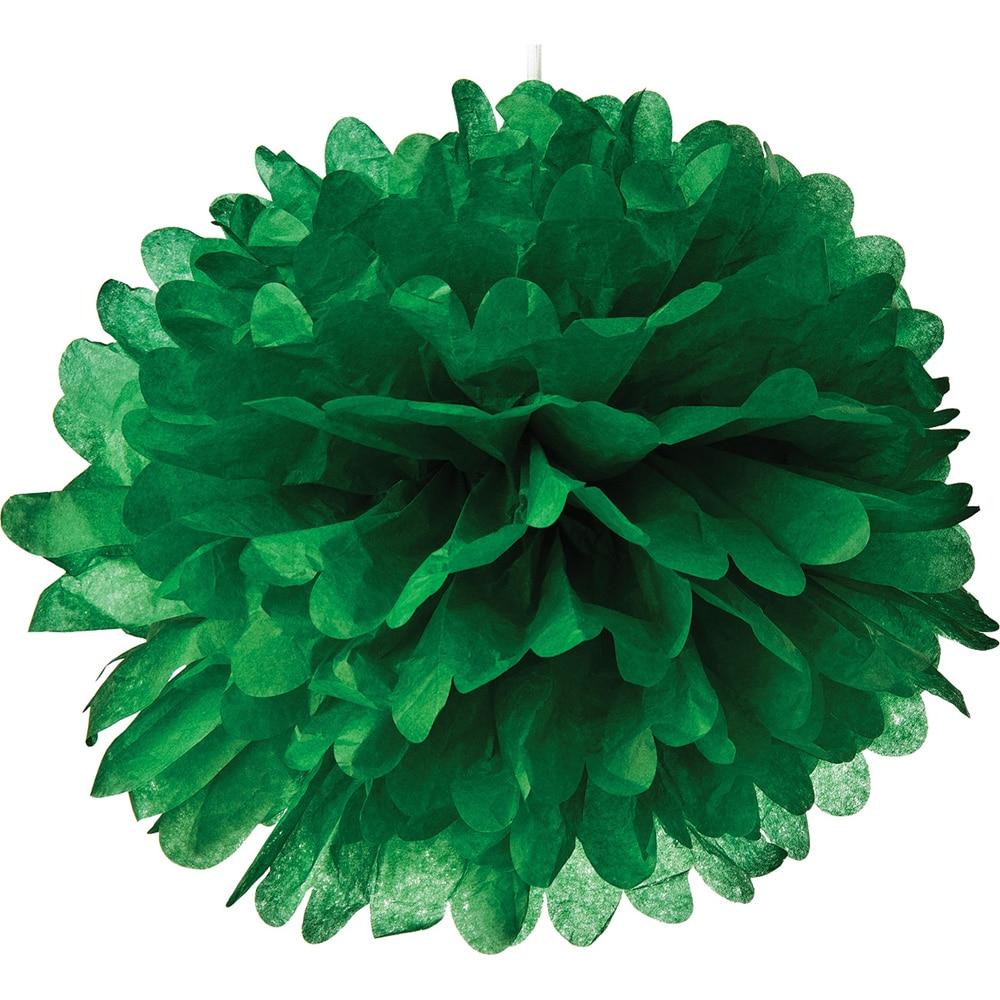 Kelly Green 10 Inch Tissue Paper Flower Pom Pom - PaperLanternStore.com - Paper Lanterns, Decor, Party Lights &amp; More
