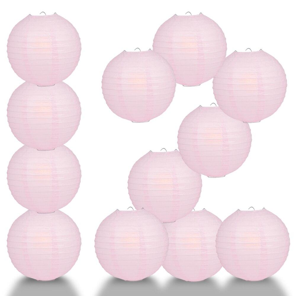 BULK PACK (12) 24" Pink Round Paper Lantern, Even Ribbing, Chinese Hanging Wedding & Party Decoration - PaperLanternStore.com - Paper Lanterns, Decor, Party Lights & More