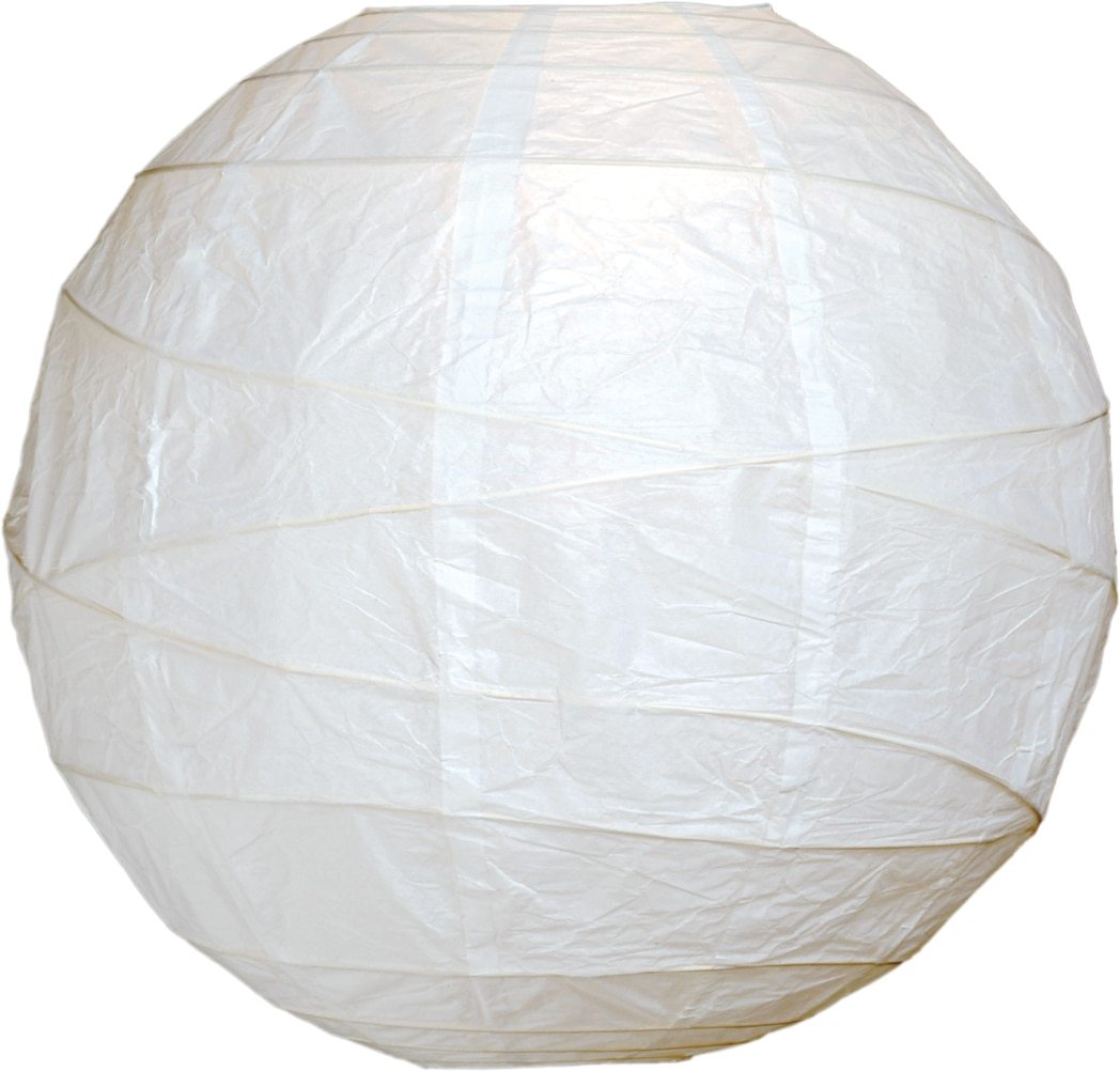 BULK PACK (50) 16" White Round Paper Lantern, Crisscross Ribbing, Chinese Hanging Wedding & Party Decoration - PaperLanternStore.com - Paper Lanterns, Decor, Party Lights & More