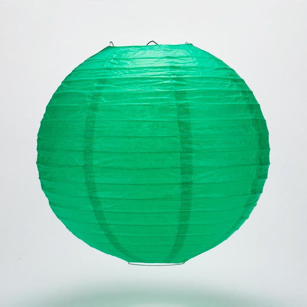 36" Arcadia Teal Jumbo Round Paper Lantern, Even Ribbing, Chinese Hanging Wedding & Party Decoration