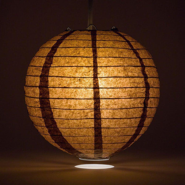 8&quot; Brown Round Paper Lantern, Even Ribbing, Chinese Hanging Wedding &amp; Party Decoration - PaperLanternStore.com - Paper Lanterns, Decor, Party Lights &amp; More